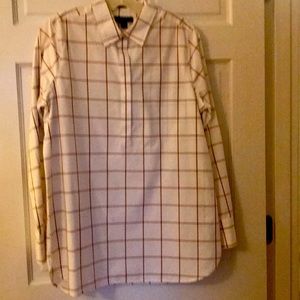Windowpane check supima cotton tunic